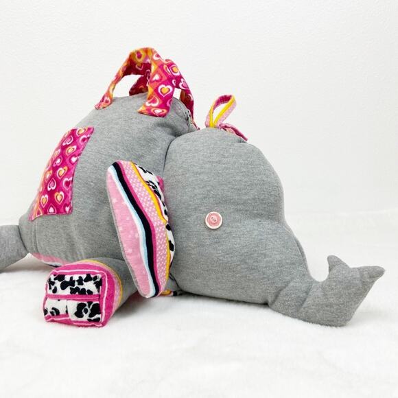 Elephant Kids Overnight Bag Handmade Patchwork Granny Zip Jersey Cotton - Picture 1 of 16